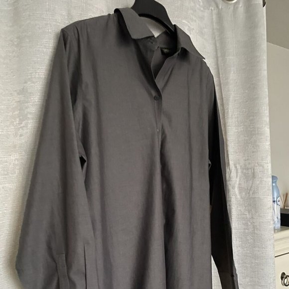 Eddie Bauer Wrinkle Resist Shirt Gray Button Down Long Sleeve Men's XL Cotton - Picture 3 of 6
